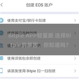 Bitpie APP轻量版 选择Bitpie的原因，你知道吗？