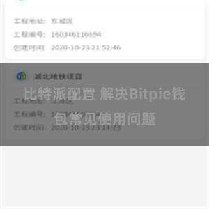 比特派配置 解决Bitpie钱包常见使用问题
