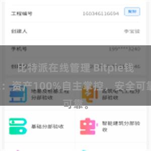 比特派在线管理 Bitpie钱包：资产100%自主掌控，安全可靠。