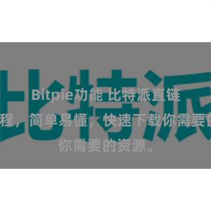 Bitpie功能 比特派直链下载教程，简单易懂，快速下载你需要的资源。