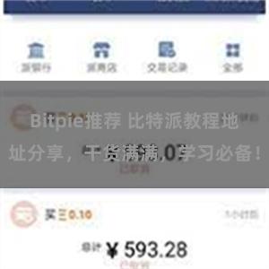 Bitpie推荐 比特派教程地址分享，干货满满，学习必备！